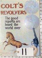 Metal Colt's Revolvers Advertising Sign
