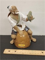 Vintage Chinese Shiwan Mud Man Old fisherman