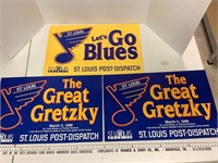 3 double sided St Louis Blues Gretzky