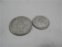 Two Vtg Foreign Coins
