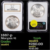 1887-p Morgan $1 Graded ms64