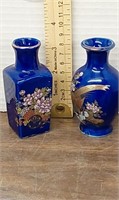 Vtg Japan cobalt blue bud vases,  qyt 2. Small