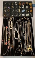 Group of earrings and necklaces