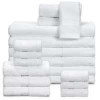 Newwiee 18 Pieces White Bath Towel Set Including 6
