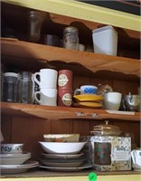 CABINET OF ASSORTED DISHES