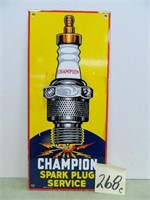 Champion Spark Plug Service Enamel Sign (8x18)