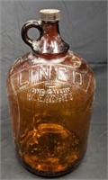 Antique 1 Gallon Amber Glass Linco Jug