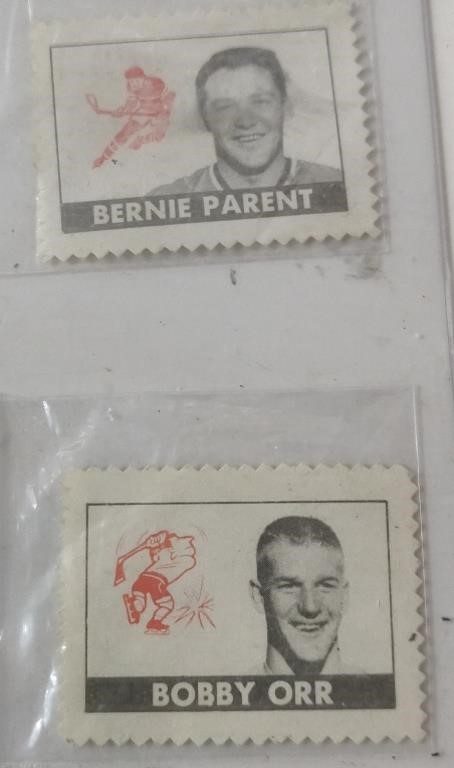 1969-70 OPC Hockey Stamps Bobby Orr & Bernie