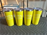 4pk Thank You for Being Aweso 16oz Tumbler Yellow