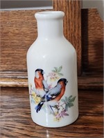 PROCELAIN VASE FLORAL W/ BIRDS MADE IN W. GERMANY