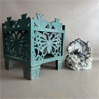 Plant Holder w/ Resin Decor
Both show wear