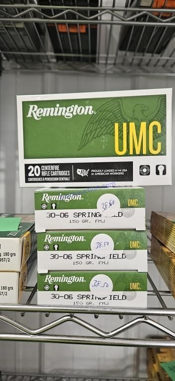 4 Remington umc
30-06 150 grain
 ONE MONEY