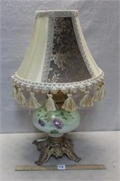 BEATIFUL 1800'S PORCELAIN HAND PAINTED LAMP