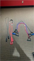 Stretching bands and jump rope lot
