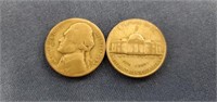 40 1943 Jefferson nickels,  cupronickel "war"