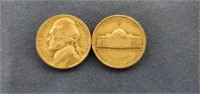40 1944 & 45 Jefferson nickels,  cupronickel