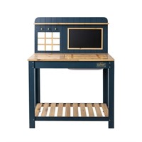 E6537 Expert Gardener Blue Wood Kids Potting Bench