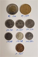 (10) Canadian Coins Assorted Dates