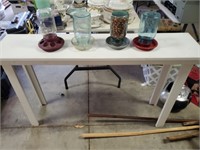 Rustic Work Table and Chicken Feeders