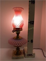 Cranberry Hobnail Lamp