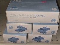 9 Boxes of Large Size Nitrile Disposable Gloves