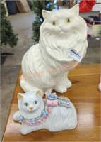 Ceramic cat pair
