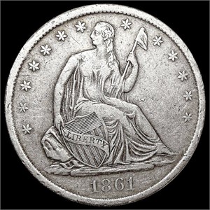 1861-S Seated Liberty Half Dollar LIGHTLY