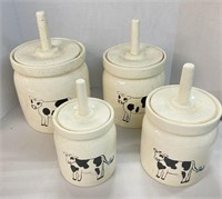 Cow Crock Canister Set