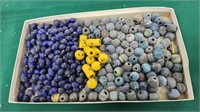 Lot of mixed beads blues and yellows