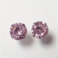 $400 10K  Pink Cz Earrings