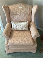 Upholstery wing chair & pillow