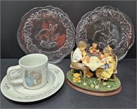 DEMDACO Grace Figure and VIKING Bunny Plates