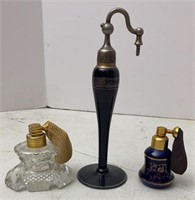 Antique perfume bottles with atomizers