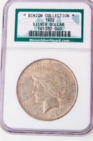 Coin 1922-P Peace Silver Dollar NGC "Binion"