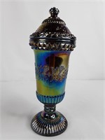 Carnival Glass Covered Jar