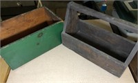 Mechanics wooden tool box and painted wooden box