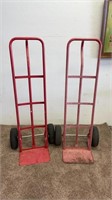 2 Red Hand Truck Dollys