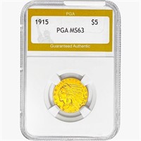 1915 $5 Gold Half Eagle PGA MS63
