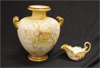 Victorian Doulton Burslem painted ceramic vase