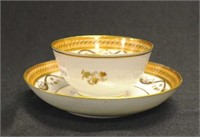 Georgian Lowestoft porcelain cup & saucer