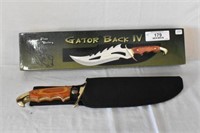 Gator Back IV Bowie Knife w/ Sheath