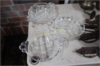 PRESSED GLASS BOWLS - ONE DIVIDED