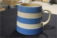 Green & Co blue and white pitcher Gresley England