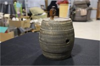 Miniature pottery Barrel keg marked USA