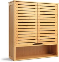 Hynawin Bamboo Wall Cabinet With Adjustable Shelf