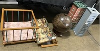 Liquor Storage Globe, Wooden Baby Doll Cradle.