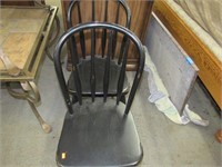 2) Black Painted Children's Chairs
