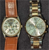 Two Men's Van Heusen Stainless Steel Wrist Watches