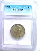 1960 Quarter ICG MS67 LISTS $900