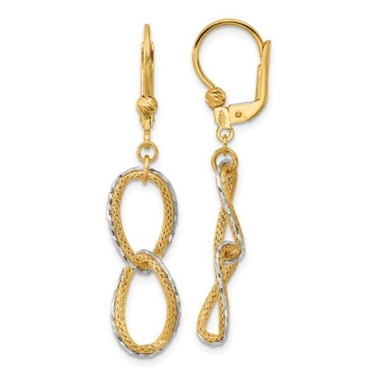 14K-Leverback Dangle Earrings